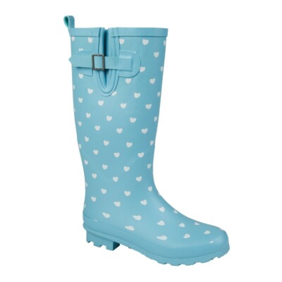 Damen-Gummistiefel Herzmuster matt Slipper Größen 4 bis 8