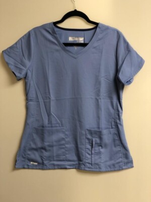 Womens Greys Anatomy by Barco Royal Blue SZ M Scrub Top Shirt