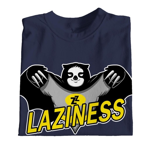 1Tee Herren T-Shirt Laziness Is My Superpower Faultier - Bild 5 von 24