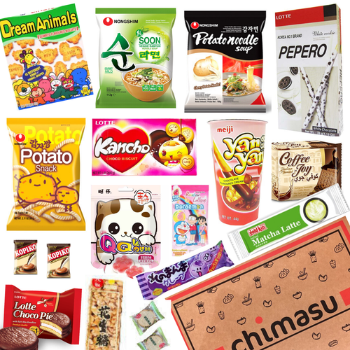 Hamper scatola snack asiatica - include snack giapponesi, coreani, cinesi e altro -