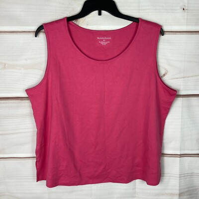 Drapers & Damons Top Womens 2X Pink Tank Scoop Neck Sleeveless Solid Basic Knit