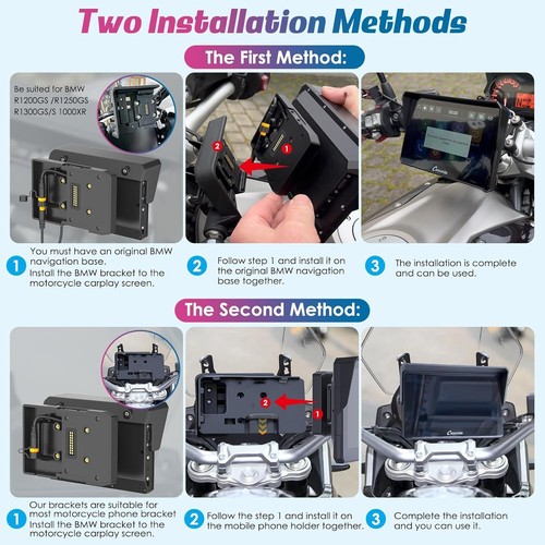 w502b Motorcycle Carplay Screen for BMW R1200GS R1250GS S1000XR Motorcycle, 5 in - Picture 5 of 10