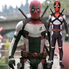 Adult /Kids Deadpool Cosplay Jumpsuit Spandex Zentai Suit Halloween Costume