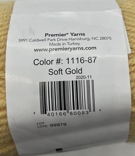 Premier Just Yarn "Soft Gold" 1 Skein #1763 - Picture 3 of 3