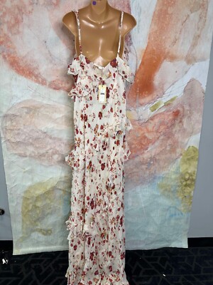 Anthropologie Let Me Be Sleeveless Ruffle Maxi Dress Size 16 | eBay