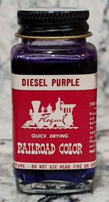 FLOQUIL RAILROAD COLORS MODEL PAINT - 1 oz 1 OUNCE - DIESEL PURPEL FROM 1969