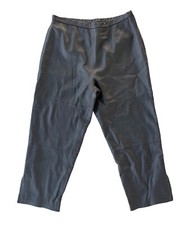 100 Leather Pants Size 22 NWT Terry Lewis Classic Luxuries Black Moto Pants