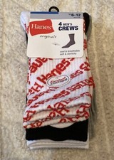 Hanes Originals Mens Crew Socks 4 Pair Size 6-12 Limited Edition NEW