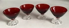 Anchor Hocking Berwick "Boopie" Ruby Red Sherbet/Champagne Glass, Set of 4, Vtg