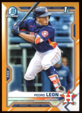 2021 Bowman Chrome Pedro Leon PSA 10 Orange Refractor 1st #BCP189 Astros /75