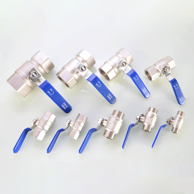 1Pcs Copper Alloy Thickened Ball Valves Straight With Blue Handle 1/2'' 3/4'' - 2''