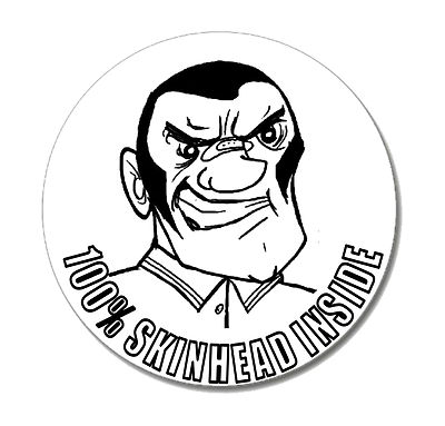Skinhead Button 100% SKINHEAD INSIDE Button NEU 2,5cm PIN Oi Oi! LakeTownRecords ...