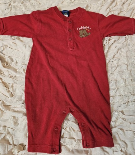 Vintage OshKosh 0 3 M rot WANTED Pullover Outfit Sleeper Strampler Vintage 0/3 Monate - Bild 1 von 6