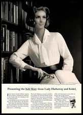 1965 Lady Hathaway Soft Shirt Vintage PRINT AD Fashion Women Cotton Classic Lady