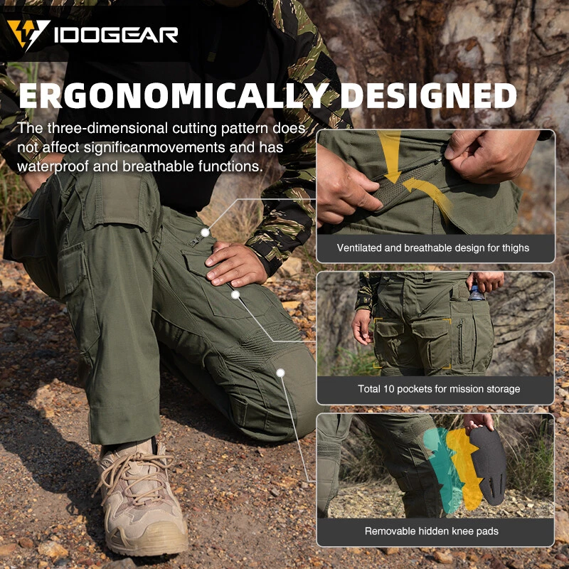 IDOGEAR Tactical G5 Pants Water Resistant Multi-pocket Heavy Tear Resistant Gear - Image 3 of 4