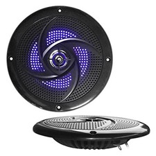 Waterproof Rated Marine LED Speakers, Low-Profile Slim Pair, 6.5'' 240 Watt 