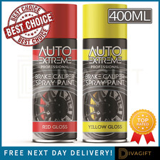 BRAKE CALIPER SPRAY PAINT HIGH TEMPERATURE AUTO AEROSOL 400ML RED YELLOW GLOSS 