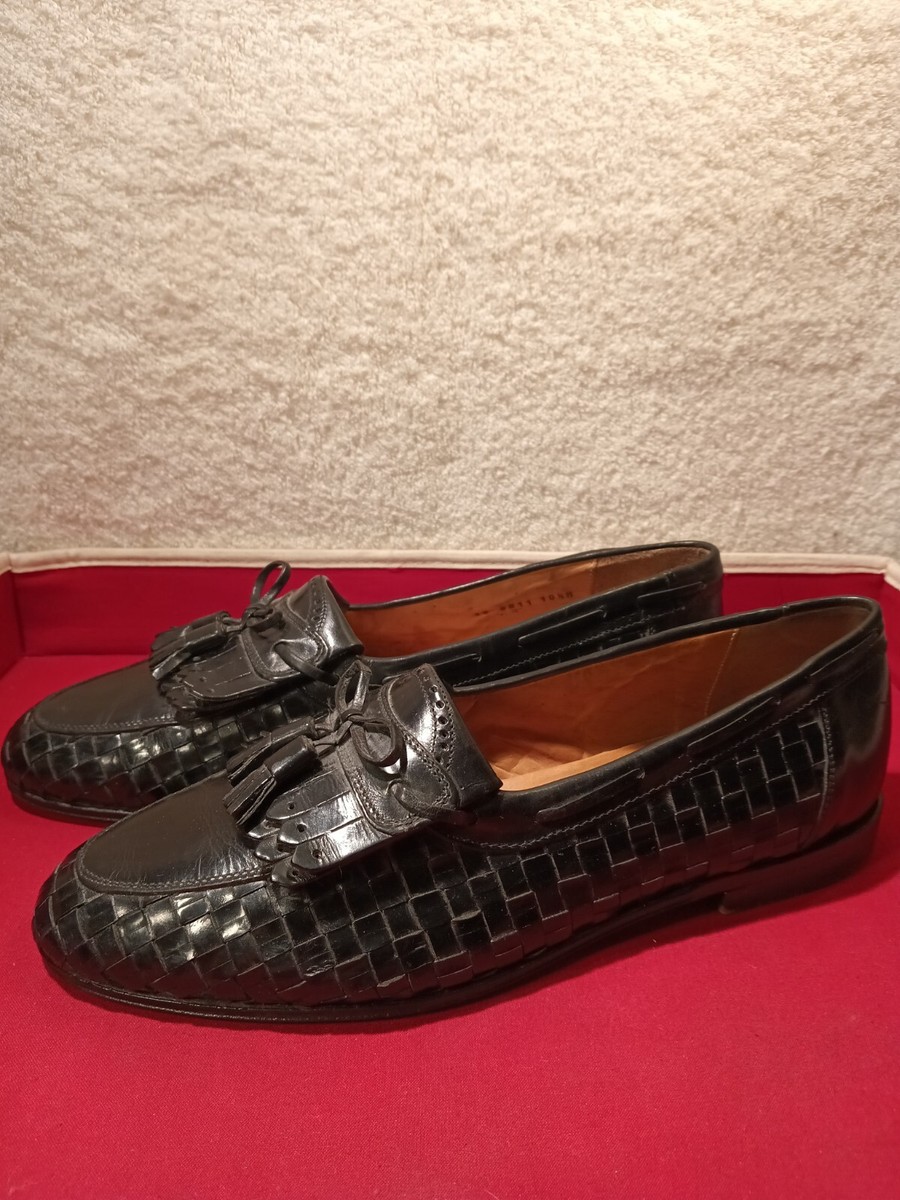 JOHNSON & MURPHY DOMANI WOVEN BLACK WOVEN LOAFERS MADE IN  display picture 1