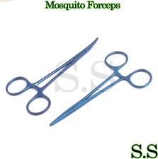 2 Mosquito Hemostat Forceps 5" Blue Color Surgical Instrument Str  Cvd 