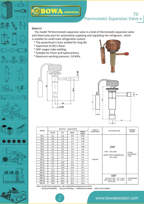 Bowa Tb-1 R-134a  1)4 3)8 Expansion Valve