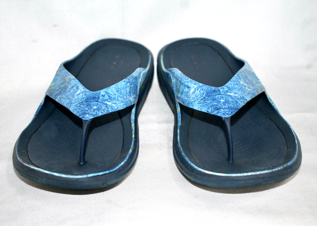 CROCS Men\'s Swiftwater Mossy Oak Coastal Wave Flip Flop Size 9 Blue 207258 Thong Crocs Men main image 4