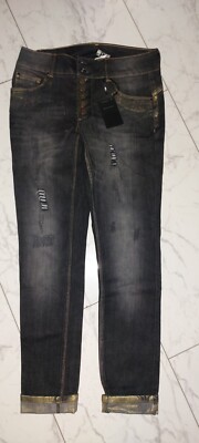 B.C. Schöne Jeanshose Regular fit Gr.36 schwarz Gold Neu mit Etikett 