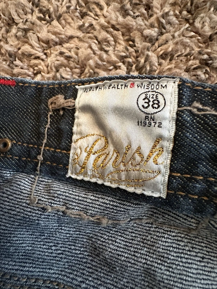 Pantalones Cortos Parish Nation Azul Denim Jeans Sueltos Hip Hop Rap Calle Para Hombres Talla 38x12 Foto 4 de 4