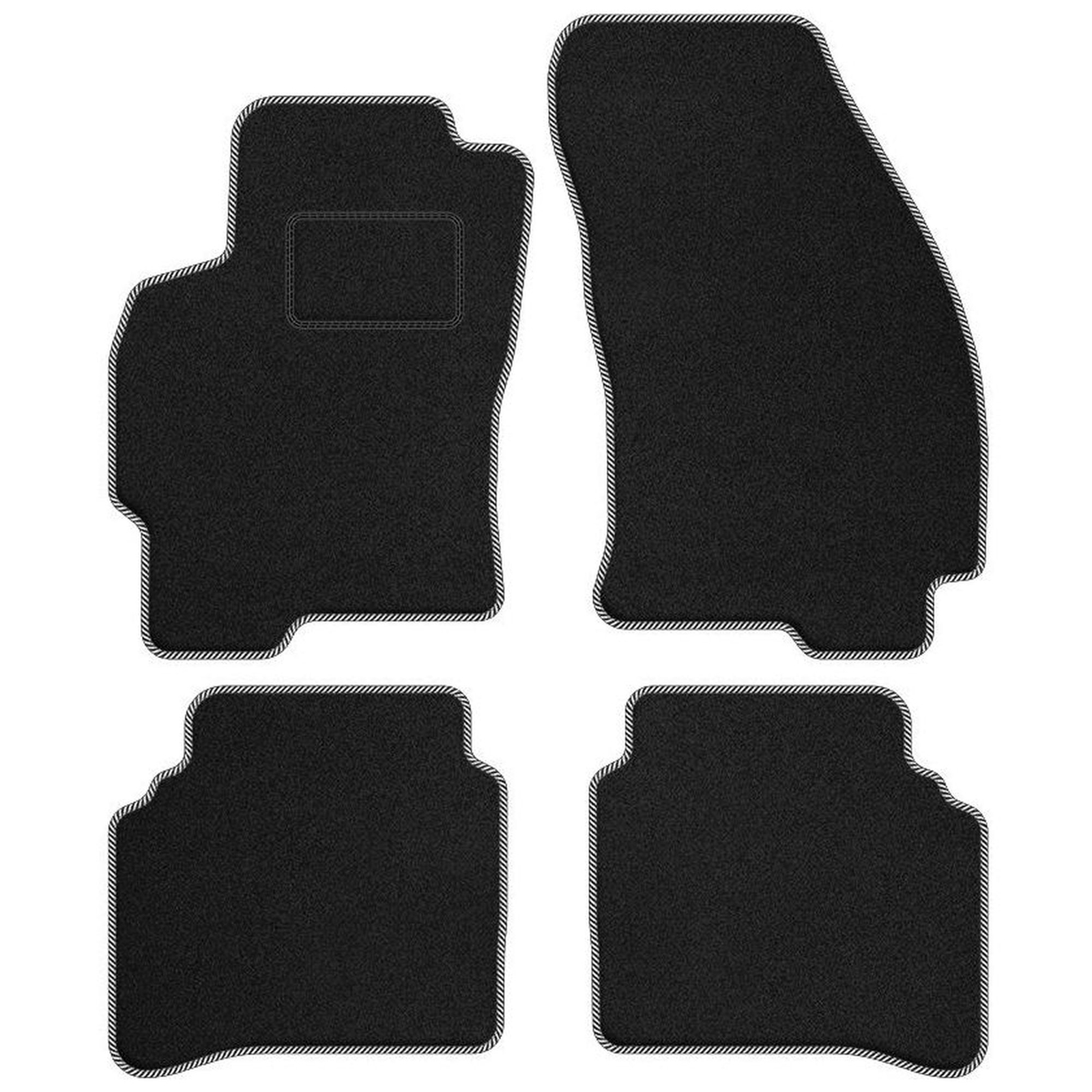 Tapis auto velours Ford Mondeo III 2000-2007 sur mesure avec 4 clips sécurité style STREAK