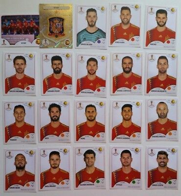 SPAIN  Panini FIFA World Cup Russia 2018 Stickers Lot of 20 Stickers Team Set