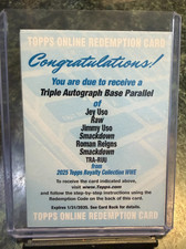 2025 Topps Royalty WWE Triple Auto Jey Uso Jimmy Roman Reigns Bloodline TRA-RUU