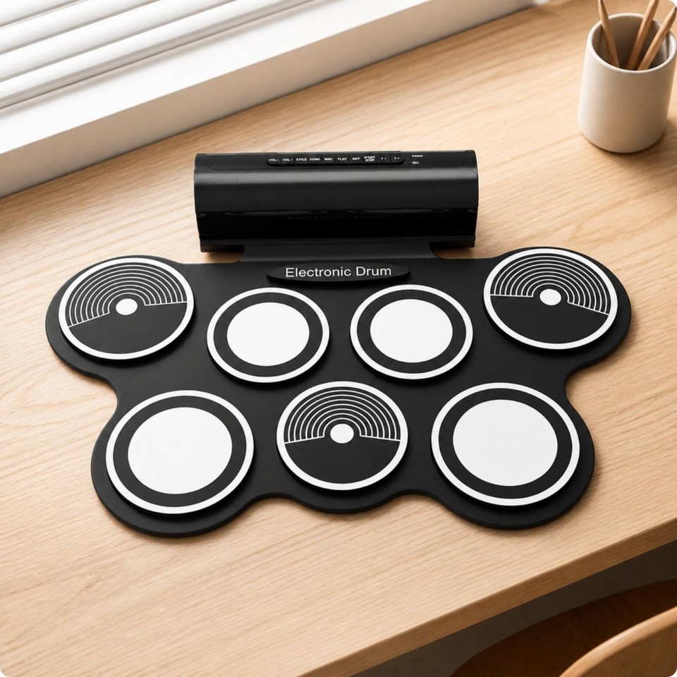 Portable Electronic Drum Pad Quiet for Small Rooms, Adults Learning ...