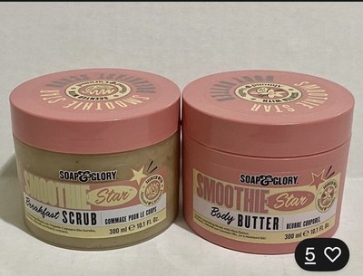 2 xSOAP & GLORY SMOOTHIE STAR BREAKFAST SCRUB & BODY BUTTER SET WITH ALMOND