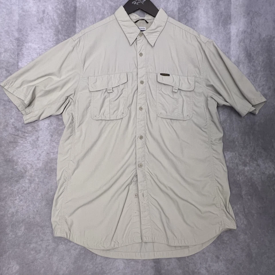 Camisa de manga corta Columbia Titanium XL beige ventilada para hombre Foto 3 de 4