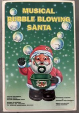 Vintage 1995 MUSICAL BUBBLE BLOWING SANTA Animated Christmas Decor