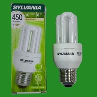 1X 8W (=42W) Sylvania Steck Cfl Leuchtmittel Edison Schraube 2700K Low Energie