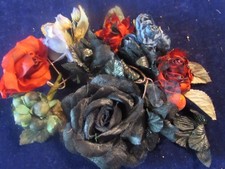 Millinery Flower Collection Lot Red Black Deep Blue 1-3 1/2" H5643