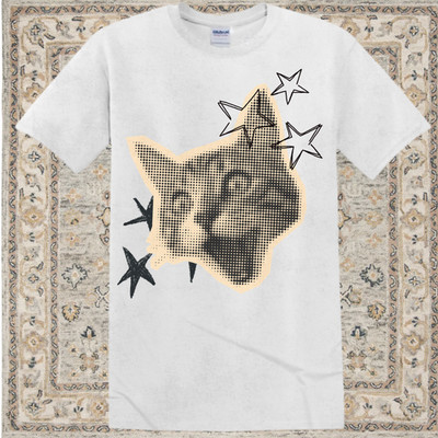 Screaming cat head cute funny graphic tee vintage retro inspired New, Gildan M