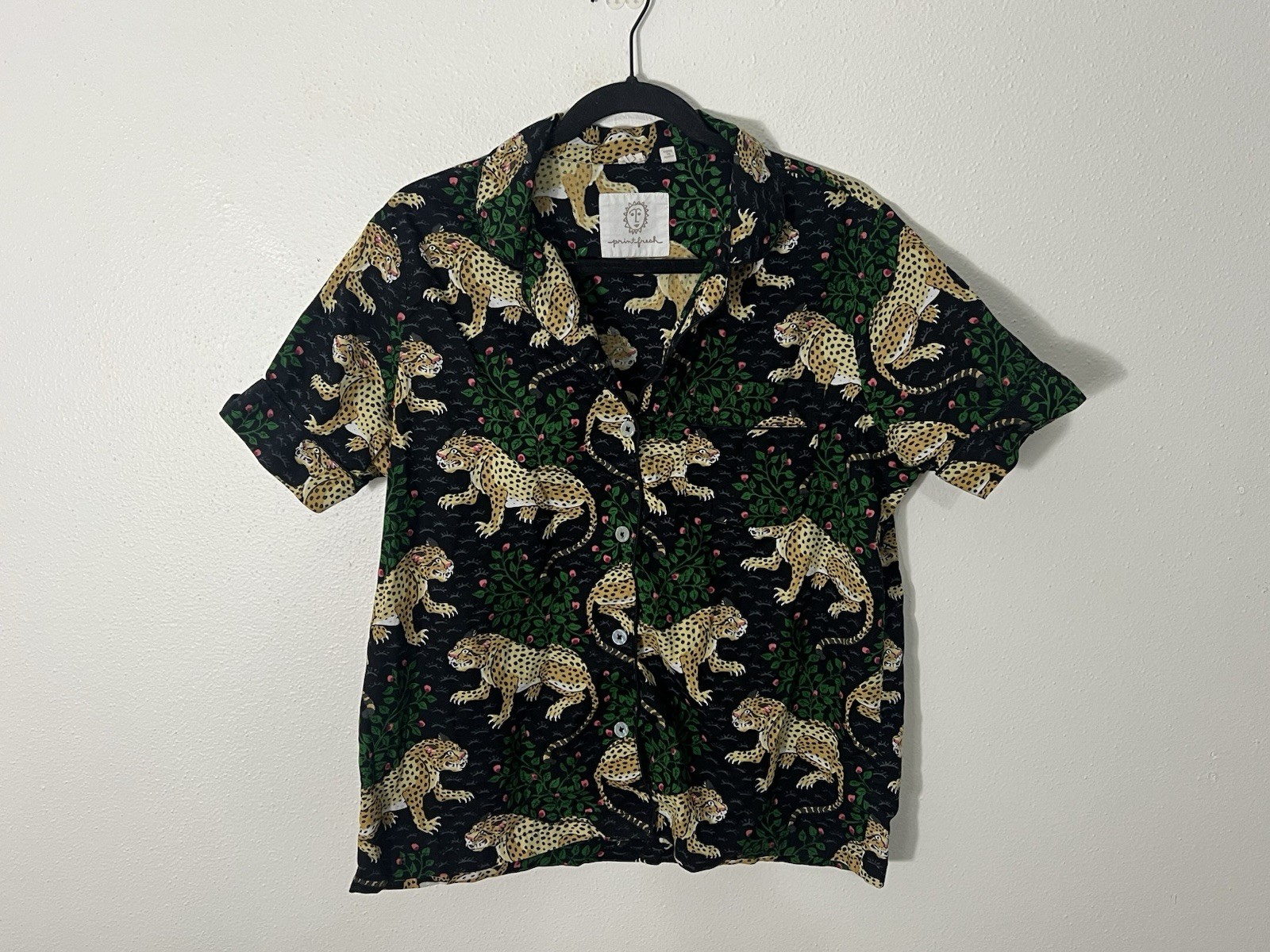 Printfresh Bagheera Leopard Print Short Sleeve Or… - image 1
