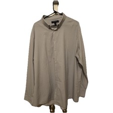 Mizzen  Main Leeward Mens XXL Classic Shirt White/ Grey Print Long Sleeve