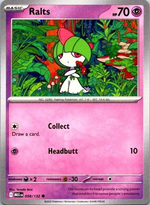 Ralts Ascended Heroes #87 Common Terada Tera NM Pokemon Card