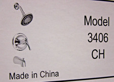 SHOWER  BATHTUB FAUCET SET - HOME SELECTS MODEL 3406 CHROME FINISH - NEW