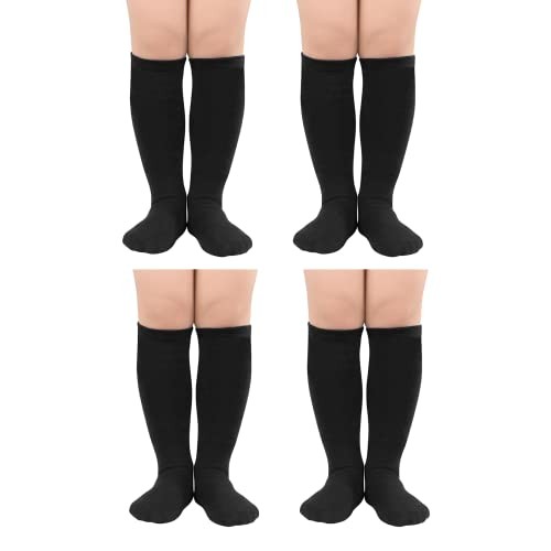 4 Pairs Kids Soccer Socks Baseball Softball Football 4-6 Years Black 4 Toddler - Picture 2 of 7