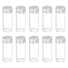 10Pcs Mini Glass Bottles with Lids 30ml Small Clear Glass Jars