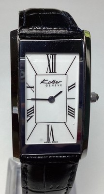Kolber Geneve Womens Watch Swiss Silver Tank Sapphire Crystal K5413 New Battery