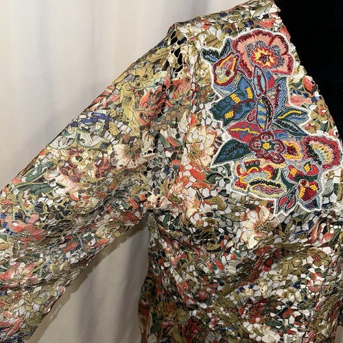 SOFT SURROUNDINGS Ariege Peplum Jacket XL Beaded Floral Embroidery Artsy Details - Picture 5 of 16