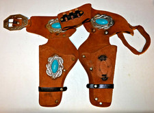 Vintage Hubley Childs Leather Cowboy Belt and Holster C7