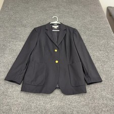Brooks Brothers Blazer Womens 8 Navy Blue Wool Gold Buttons Italy Loro Piana