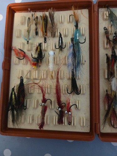 Scatola pesca a mosca mosche salmone e trota di mare con scatola volpe classica fatta a mano 1# - Foto 3 di 7