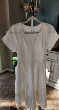 NEW Pact Coastal Double Gauze Breezy Dress in Sea Salt, Women's Medium