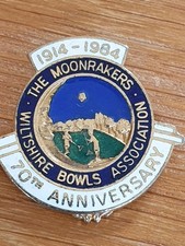 The Moonrakers - Wiltshire Indoor Bowls Association 70th Anniversary Badge 1984